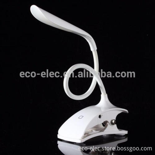 New Flexible Dimmable USB ABS Touch Sensor White LED Clip on Beside Book Reading Light Table Desk Lamp For Bed/Gift